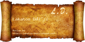 Lakatos Dézi névjegykártya